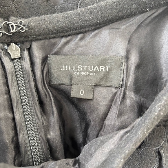 Jill Stuart Black Wool Floral Cut Out A-Line Skirt 0 - Picture 7 of 8